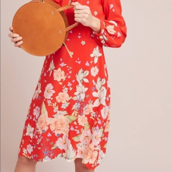 Anthropologie Moulinette Soeurs Lily Print Dress silk size 2 new - Picture 8 of 8